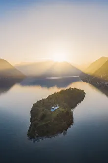 Como Prints: Comacina island, Lake Como, Lombardy, Italy