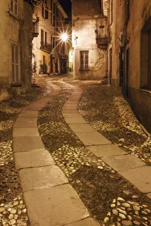 Compiano village by nighy, Taro valley, Parma province, Emilia Romagna, Italy, Europe