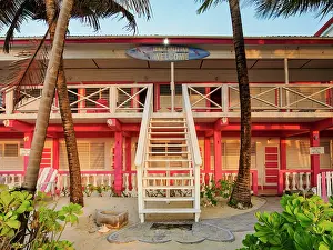 Cayo Ambergris Prints: Conch Shell Inn at sunrise, San Pedro Town, Ambergris Caye, Belize District, Belize