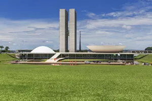 Images Dated 18th May 2020: Congress building, 1960, Oscar Niemeyer, Brasilia, Brazil