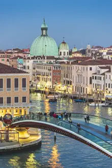 Canal Prints: Constitution Bridge (Calatrava Bridge) over the Grand Canal, Venice, Veneto, Italy