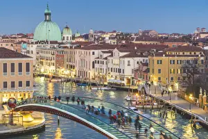 Street Lights Prints: Constitution Bridge (Calatrava Bridge) over the Grand Canal, Venice, Veneto, Italy