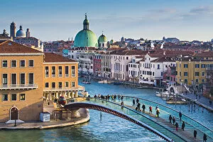 Canal Gallery: The Constitution Bridge over the Grand Canal, Venice, Veneto, Italy