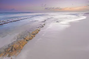 Pastel Prints: Consuelos Beach at sunset on Grand Cayman, Cayman Islands, British West Indies