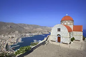 Images Dated 27th July 2015: Convent Of Agios Savvas Above Pothia, Kalymnos, Dodecanese, Greek Islands, Greece, Europe