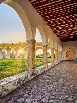 San Antonio Prints: Convent of San Antonio de Padua at sunset, Izamal, Yucatan State, Mexico