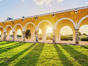 Arcade Prints: Convent of San Antonio de Padua at sunset, Izamal, Yucatan State, Mexico