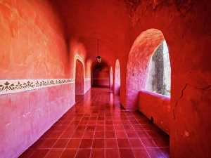 Valladolid Prints: Convent of San Bernardino de Siena, interior, Valladolid, Yucatan State, Mexico