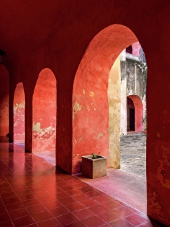 Valladolid Prints: Convent of San Bernardino de Siena, interior, Valladolid, Yucatan State, Mexico