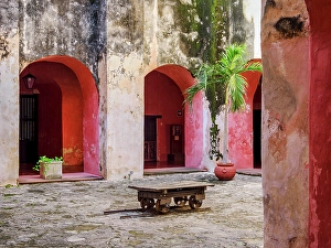 Valladolid Prints: Convent of San Bernardino de Siena, interior, Valladolid, Yucatan State, Mexico