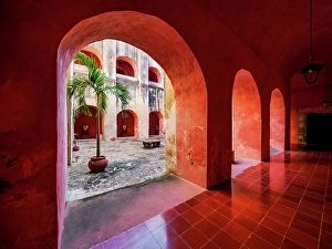 Pueblo Magico Prints: Convent of San Bernardino de Siena, interior, Valladolid, Yucatan State, Mexico