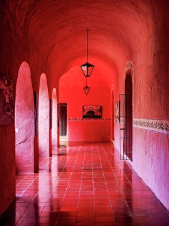 Pueblo Magico Prints: Convent of San Bernardino de Siena, interior, Valladolid, Yucatan State, Mexico