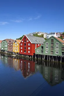 Storage Warehouses Prints: Converted Fishing Warehouses, Trondheim, Sor-Trondelag, Norway