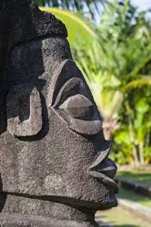 Rarotonga Prints: Cook Islands, Rarotonga, Punanga Nui Cultural Village and Market, Polynesian stonework