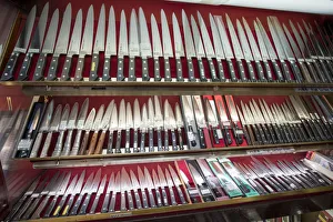 Cooking knives shop in Kappabashi street, Asakusa, Tokyo, Japan