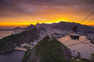 Urca Prints: Copacabana beach and Rio de Janeiro from the Sugar Loaf, Brazil