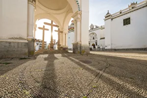 Images Dated 19th July 2017: Copacabana Cathedral after dawn, Copacabana, Lake Titicaca, Bolivia