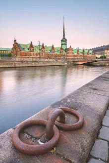 Townswater Prints: Copenhagen, Hovedstaden, Denmark, Northern Europe. The Platz of the Christiansborg Palace