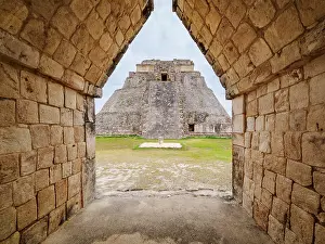 Uxmal Prints: Corbelled Arch and Pyramid of the Fortune-teller or Pyramid of the Magician