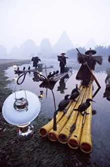 Guangxi Province Gallery: Cormorant Fisherman on Bamboo Rafts