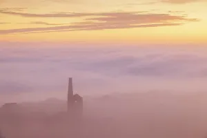 Engine House Prints: Cornish tin mine engine house on a dreamy
