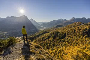 Cortina d Ampezzo from a elevated view point, Val Boite, Belluno province, Veneto, Italy (MR)
