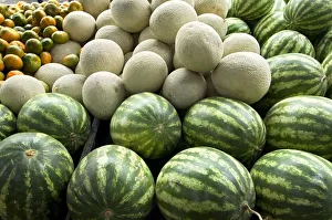 Images Dated 26th March 2010: Costa Rica, Cartago, Mercado Muncipal de Cartago, Fruit and Vegetable Market, Watermelons