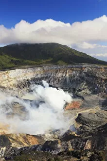 Images Dated 10th August 2015: Costa Rica, Central Highlands, Poas Volcano National Park, inner crater