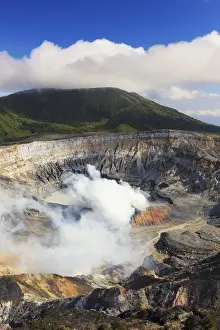 Tropical Destination Prints: Costa Rica, Central Highlands, Poas Volcano National Park, inner crater