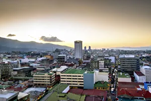 Images Dated 28th March 2018: Costa Rica, San Jose, Downtown, Sunset