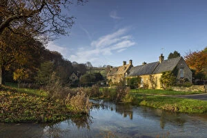Images Dated 22nd January 2021: Cotswold houses, Upper Slaughter, Cotswolds, Gloucestershire, England, UK