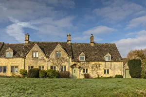 Cotswold Stone Prints: Cotswold Stone Houses, Little Barrington, the Cotswolds, Gloucestershire, England, UK