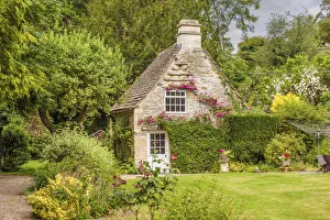 Country House Prints: Cottage in the village of Castle Combe, Wiltshire, England