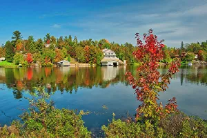 Cottage on the West Arm of Lake Nipissing in autumn, Ontario, Canada West Arm, Ontario, Canada