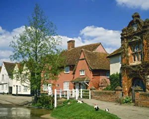 Ford Prints: Cottages & Ford, Kersey, Suffolk, England