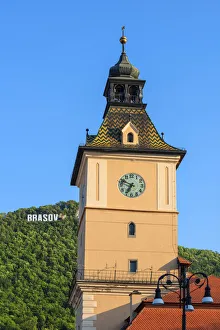 Clocks Prints: Former council house clock tower, Brasov, Transylvania, Romania