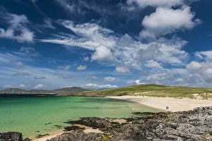Couple Walking on Horgabost Beach, Isle of Harris, Outer Hebrides, Scotland