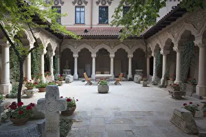 Courtyard of Stavropoleos Church, Historic Quarter, Bucharest, Romania