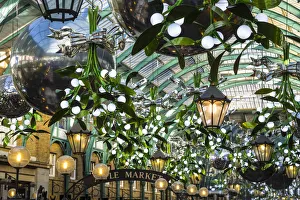 Covent Garden market at Christmas, London, England