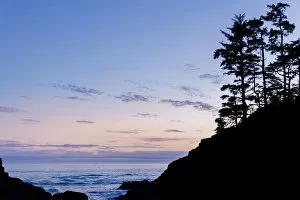 Cox Bay beach at sunset, Tofino, British Columbia, Vancouver Island, Canada