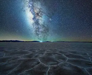 Night Sky Prints: Cracked salt flats under the Milky Way, Salinas Grandes, Jujuy, Argentina