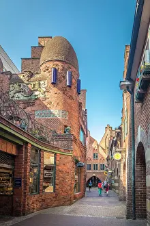 Federal State Prints: Craftsman`s yard on Boettcherstrasse, Bremen, Germany
