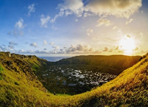 Images Dated 15th April 2017: Crater of Rano Kau Volcano, Easter Island, Chile