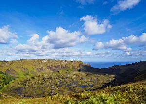 Crater of Rano Kau Volcano, Easter Island, Chile