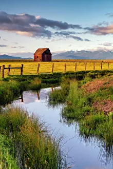 Creek leading to Barn, Chiloquin, Oregon, USA