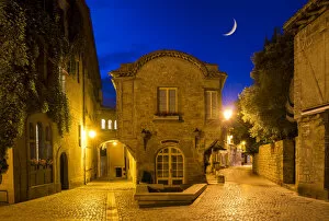 Images Dated 30th July 2018: Crescent Moon over Carcassonne, Occitanie, France