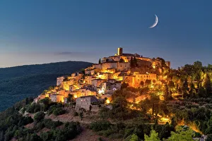 Crescent Prints: Crescent Moon over Labro, Lazio, Italy