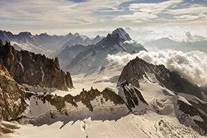 Images Dated 18th October 2017: The crests of Mount Blanc in aerial photography. Courmayer, Aosta valley, Italy