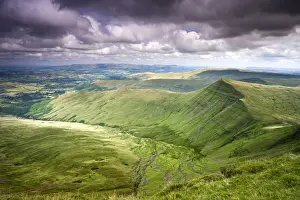 Pen Y Fan Prints: Cribyn viewed from Pen-y-Fan, the highest mountain in the Brecon Beacons National Park