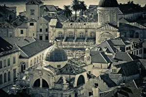 Images Dated 8th February 2013: Croatia, Dalmatia, Dubrovnik, Old Town (Stari Grad) from Old Town Walls, Church of St